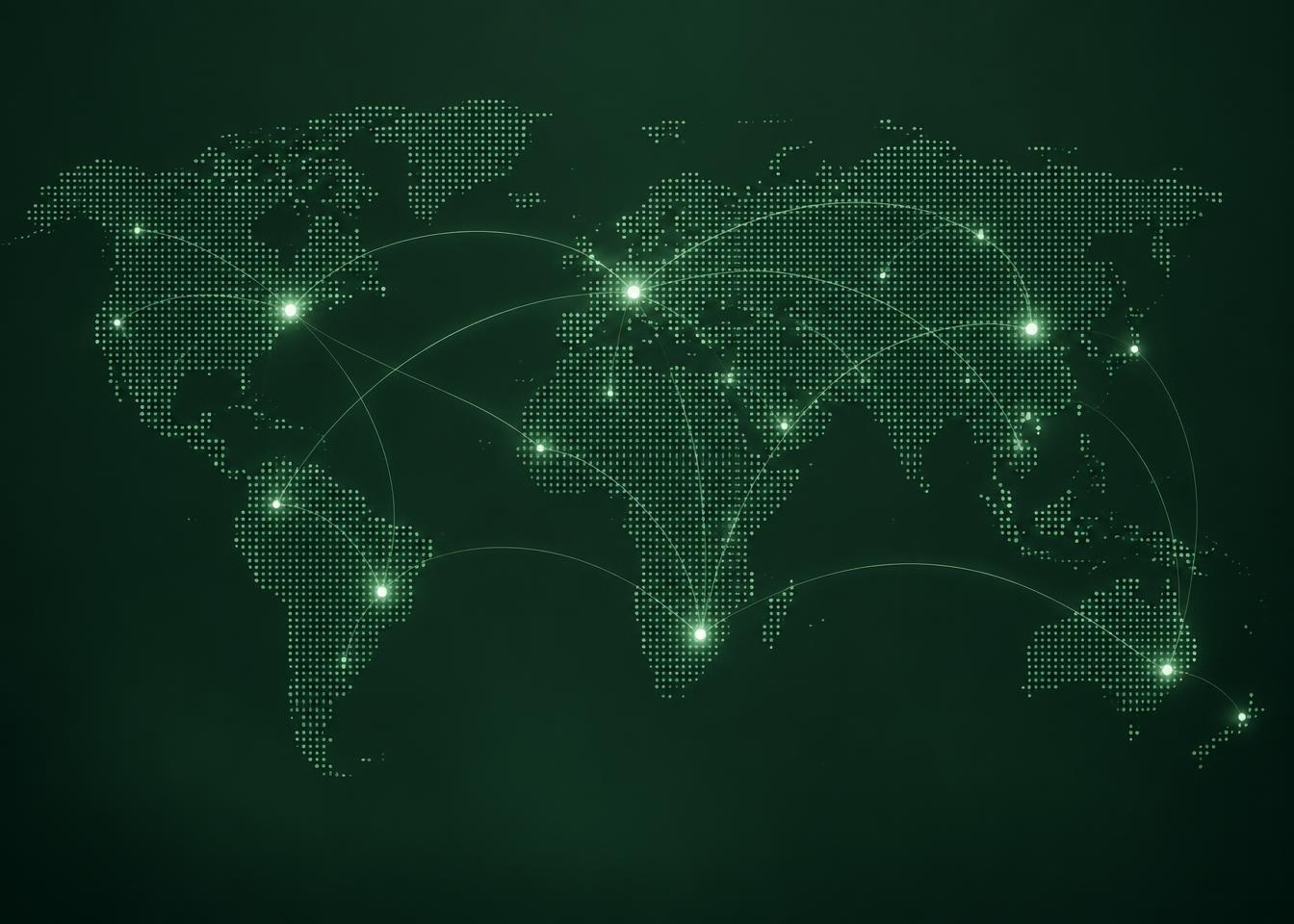 Global pet-industry intelligence network — connected markets across a world map